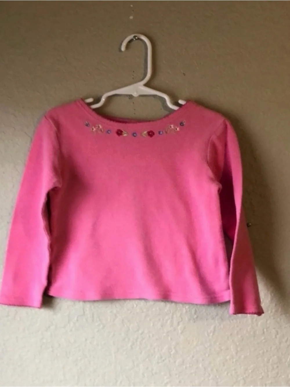 Old Navy Shirt Vintage Y2K Pink Long Sleeve Crew Neck Shirt Casual Top Girls 4/5